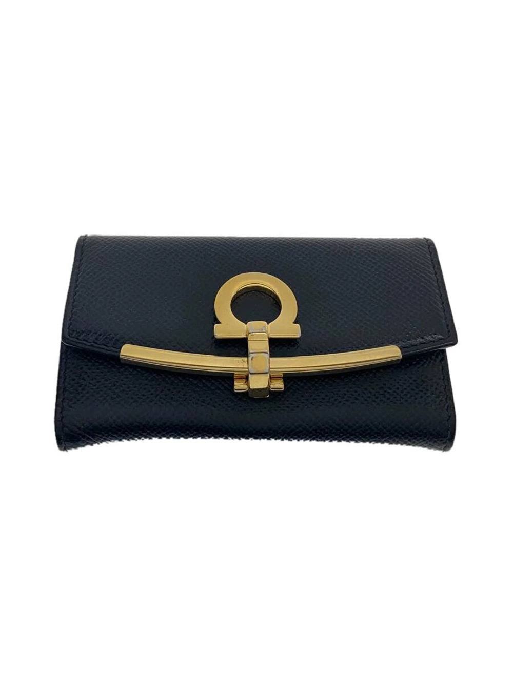 Salvatore Ferragamo Key Case Wallet Leather Black